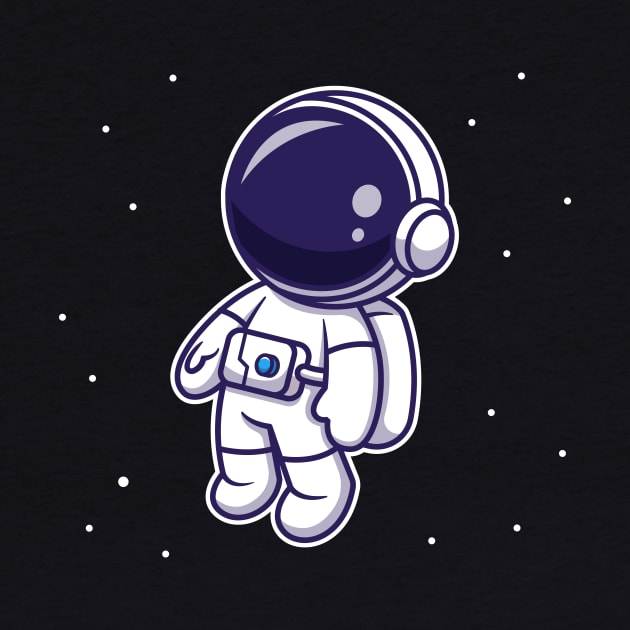 Cute Astronaut Floating In Space Cartoon Vector Icon Illustration by Catalyst Labs